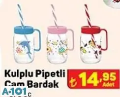 KULPLU PİPETLİ CAM BARDAK KULPLU PİPETLİ CAM BARDAK